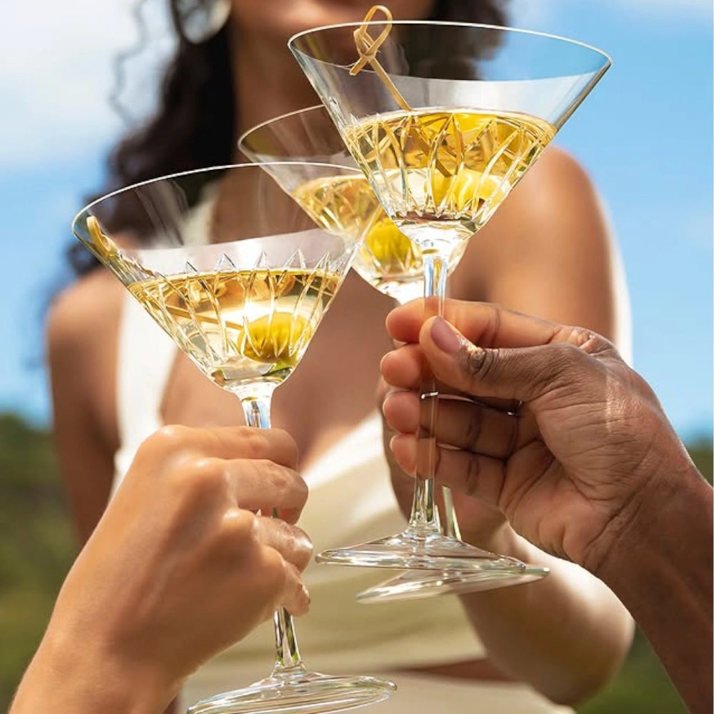 Jogo de Tacas Para Dry Martini Strauss Sommelier Lapidacao 160 320 Ml