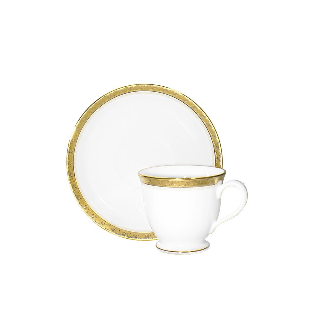Jogo de Xícaras Para Café Com Pires Noritake Charlotta Gold - 6 Peças Jogo de Xícaras Para Café Com Pires Noritake Charlotta Gold - 6 Peças