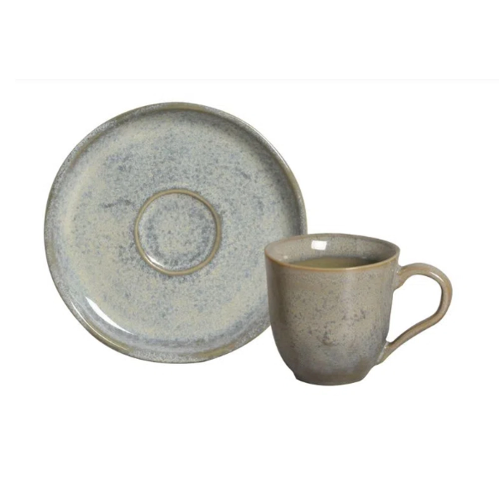 Jogo de Xícaras Para Café Com Pires Porto Brasil Bio Green Granite 120 Ml - 6 Peças