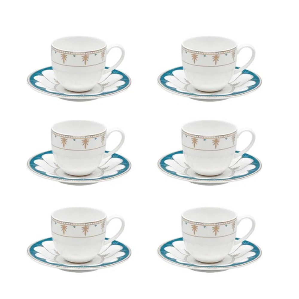 Jogo de Xícaras Para Café Com Pires Strauss Gateway 110 Ml - 6 Peças