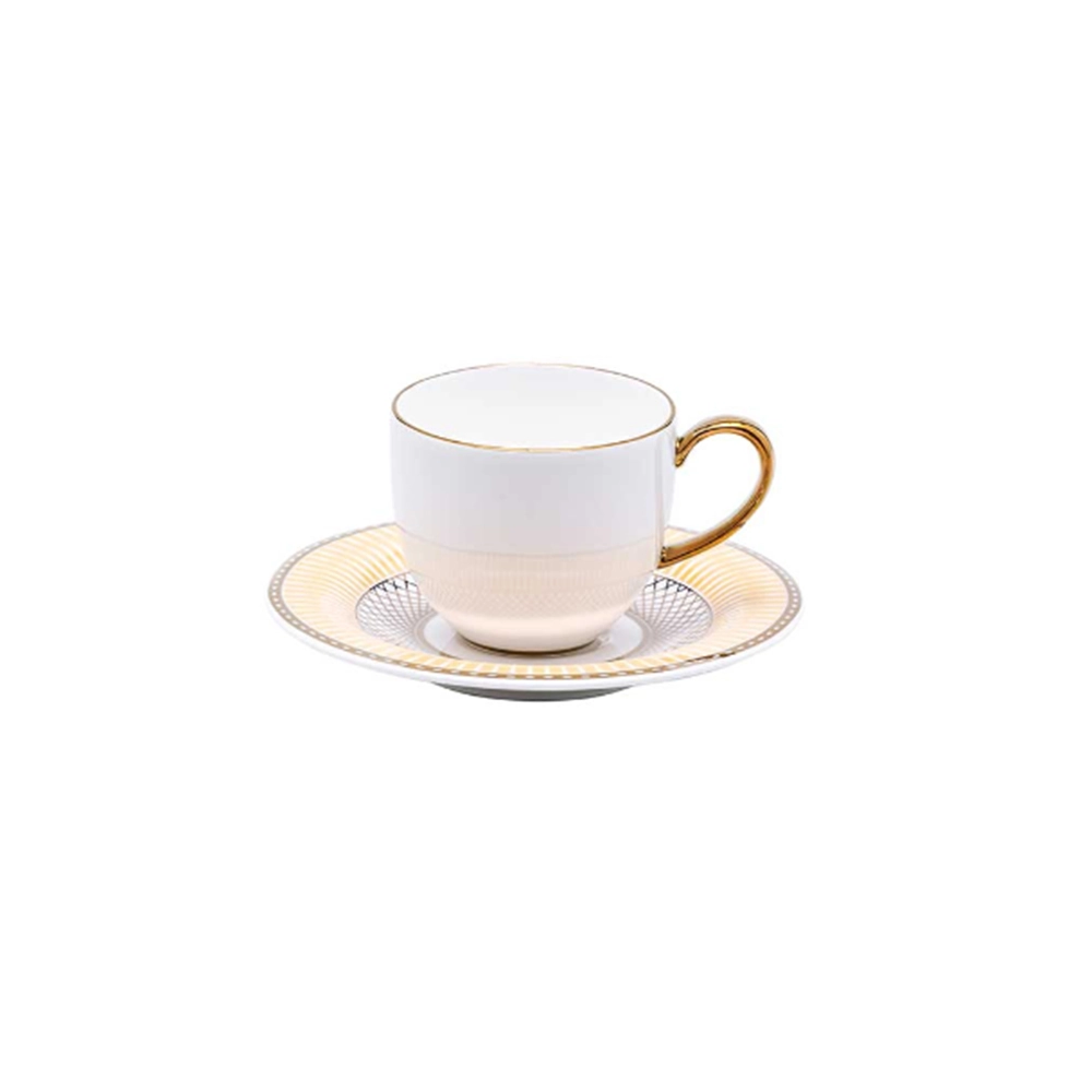 Jogo de Xícaras Para Café Com Pires Strauss Gold Star 110 Ml - 6 Peças