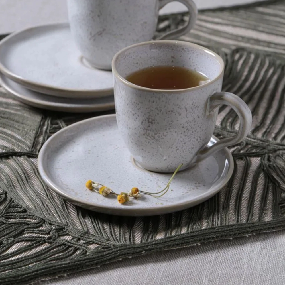 Jogo de Xícaras Para Chá Com Pires Descentralizado Porto Brasil Bio Latte 170 Ml - 6 Peças