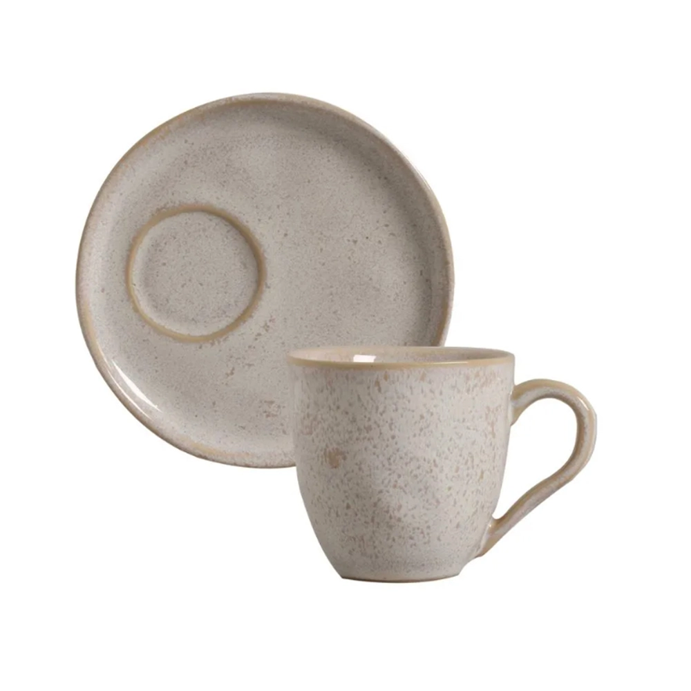 Jogo de Xícaras Para Chá Com Pires Descentralizado Porto Brasil Bio Latte 170 Ml - 6 Peças