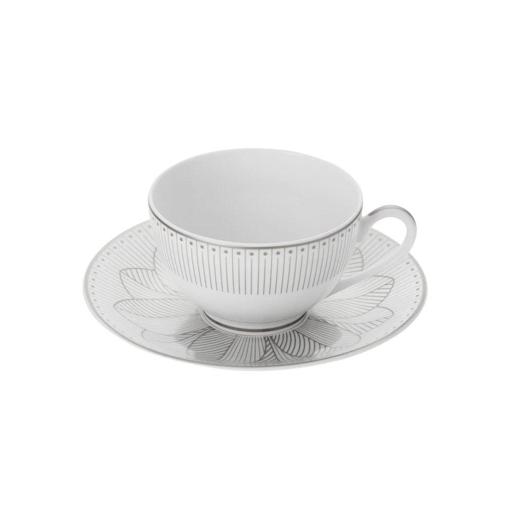Jogo de Xicaras Para Cha Com Pires Malmaison Imperiale Platina 2 Pecas Jogo de Xicaras Para Cha Com Pires Malmaison Imperiale Platina 2 Pecas