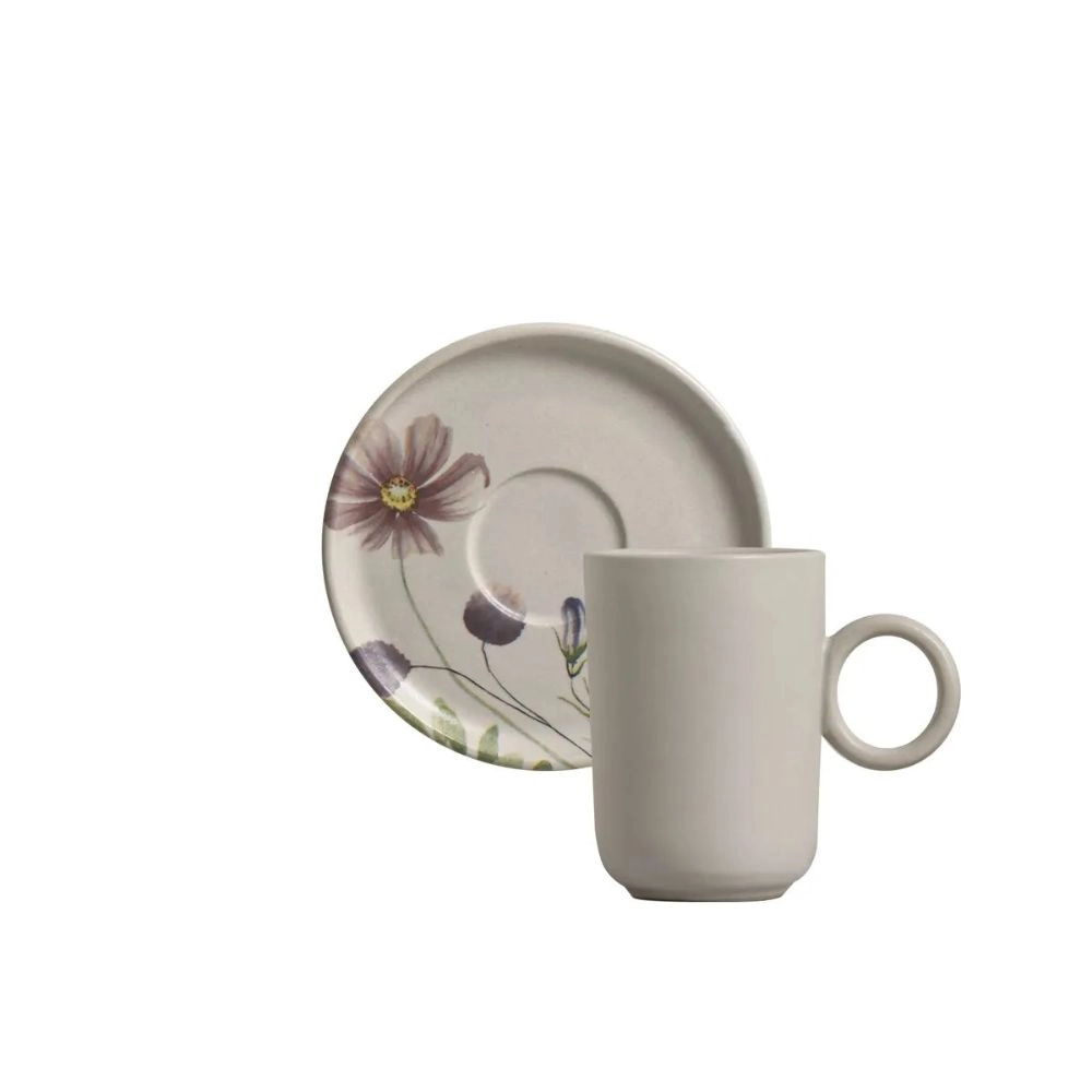 Jogo de Xicaras de Cafe Porto Brasil Basic Bloom - 6 Pecas