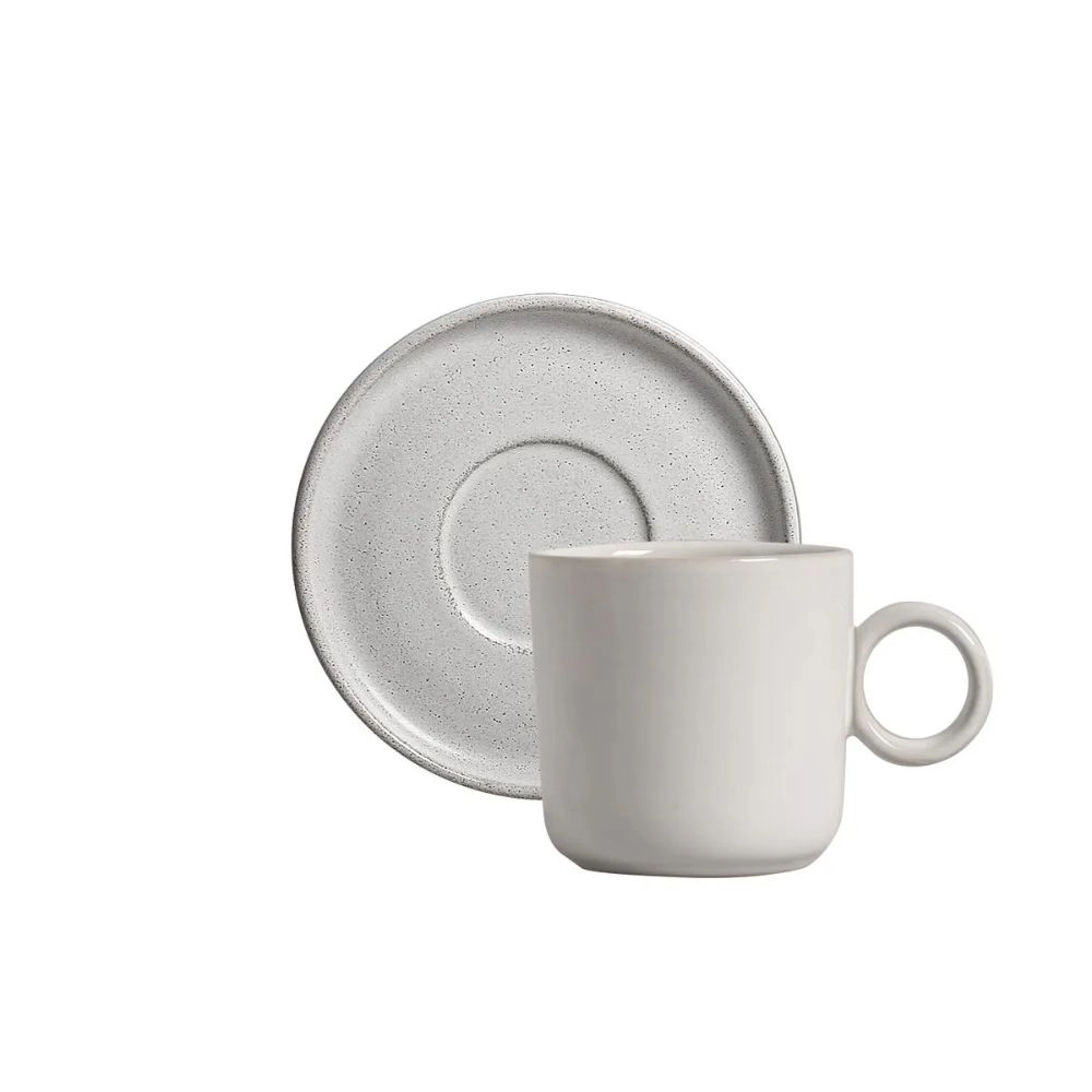 Jogo de Xicaras de Cha Porto Brasil Basic Snow - 6 Pecas