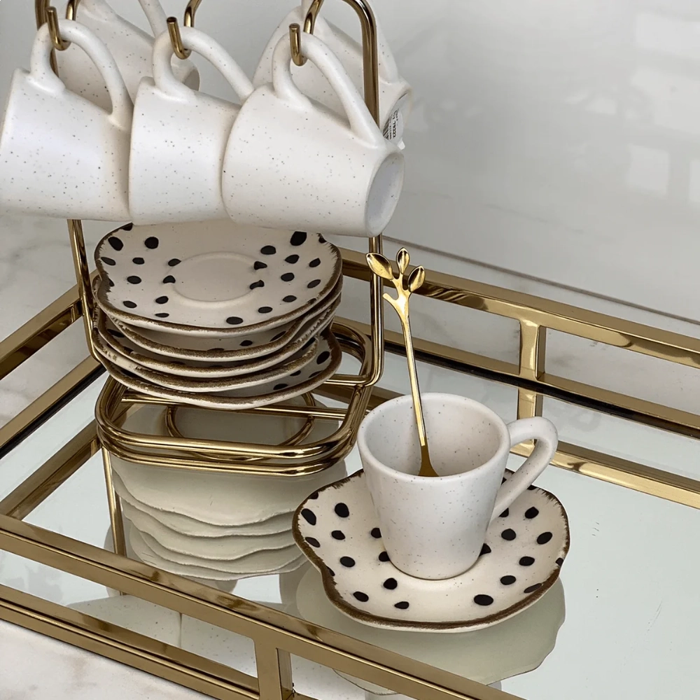 Jogo de Xícaras Para Café Com Pires Scalla Strip - 6 Peças