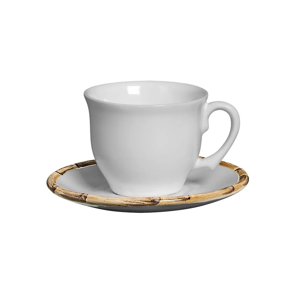 Jogo de Xicaras Para Cha Com Pires Bambu Scalla - 6 Pecas