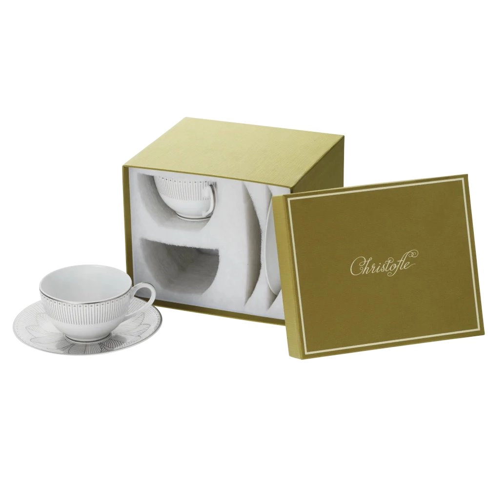 Jogo de Xicaras Para Cha Com Pires Malmaison Imperiale Platina 2 Pecas Jogo de Xicaras Para Cha Com Pires Malmaison Imperiale Platina 2 Pecas