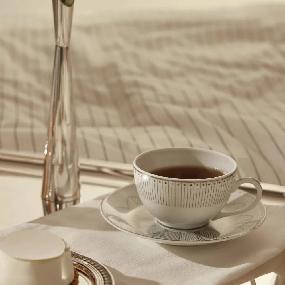 Jogo de Xicaras Para Cha Com Pires Malmaison Imperiale Platina 2 Pecas Jogo de Xicaras Para Cha Com Pires Malmaison Imperiale Platina 2 Pecas