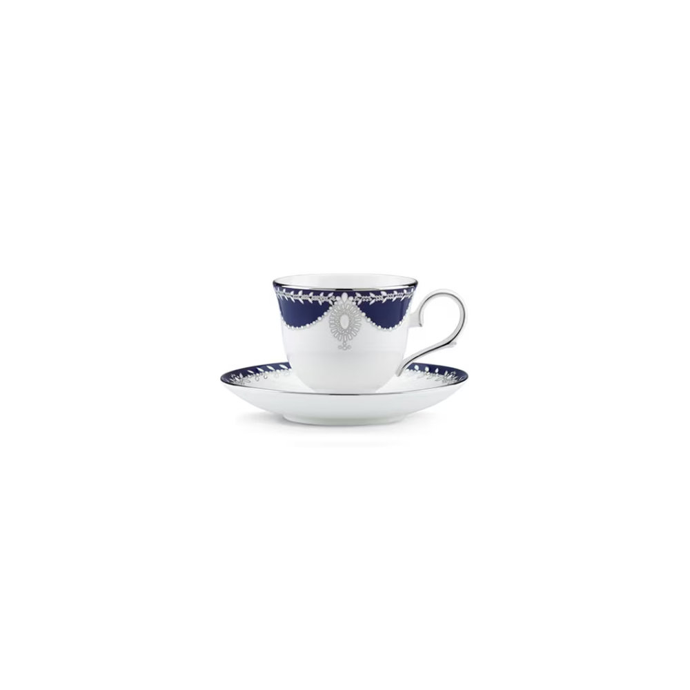 Jogo de Xicaras Para Cha Com Pires Marchesa By Lenox Empire Pearl Indigo 178 Ml - 6 Pecas Jogo de Xicaras Para Cha Com Pires Marchesa By Lenox Empire Pearl Indigo 178 Ml - 6 Pecas