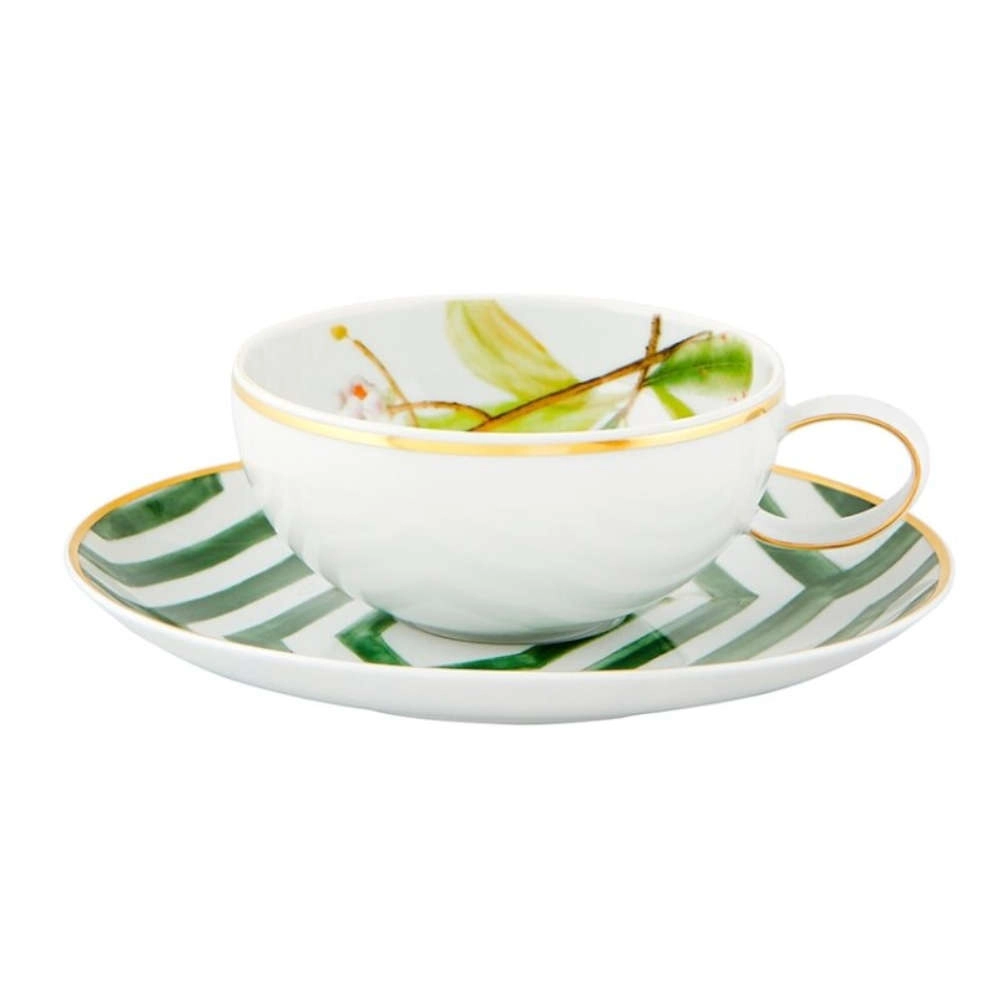 Jogo de Xicaras Para Cha Com Pires Vista Alegre Amazonia 251 Ml - 4 Pecas