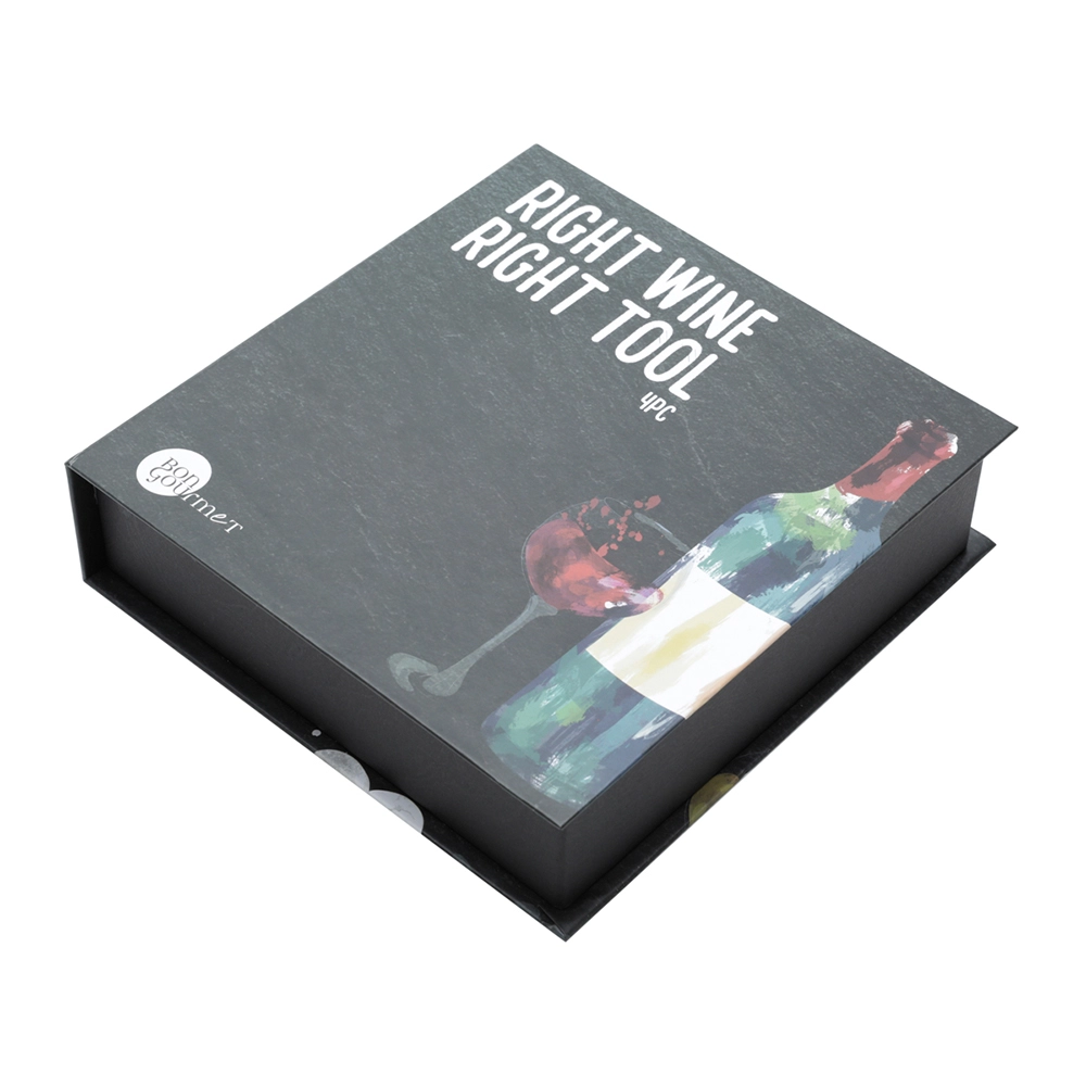 Jogo Para Vinho Com Caixa Bon Gourmet - 4 Peças