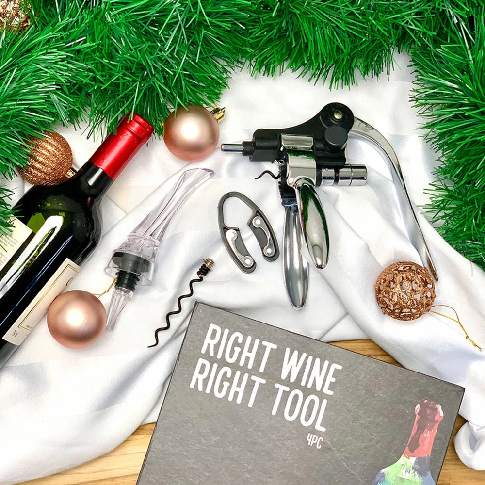 Jogo Para Vinho Com Caixa Bon Gourmet - 4 Peças