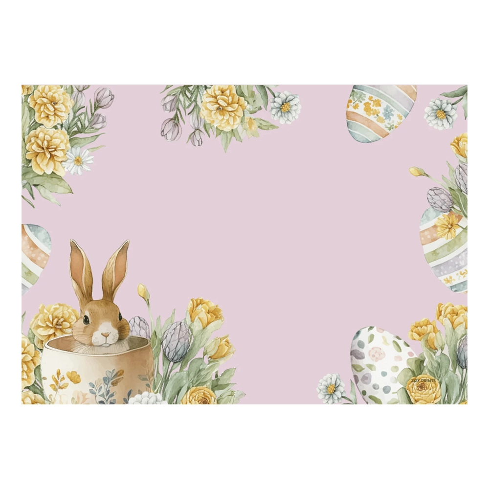 Jogo C/ 12 Lugares Americanos Pascoa Rosa - Zizy Prints Jogo C/ 12 Lugares Americanos Pascoa Rosa - Zizy Prints