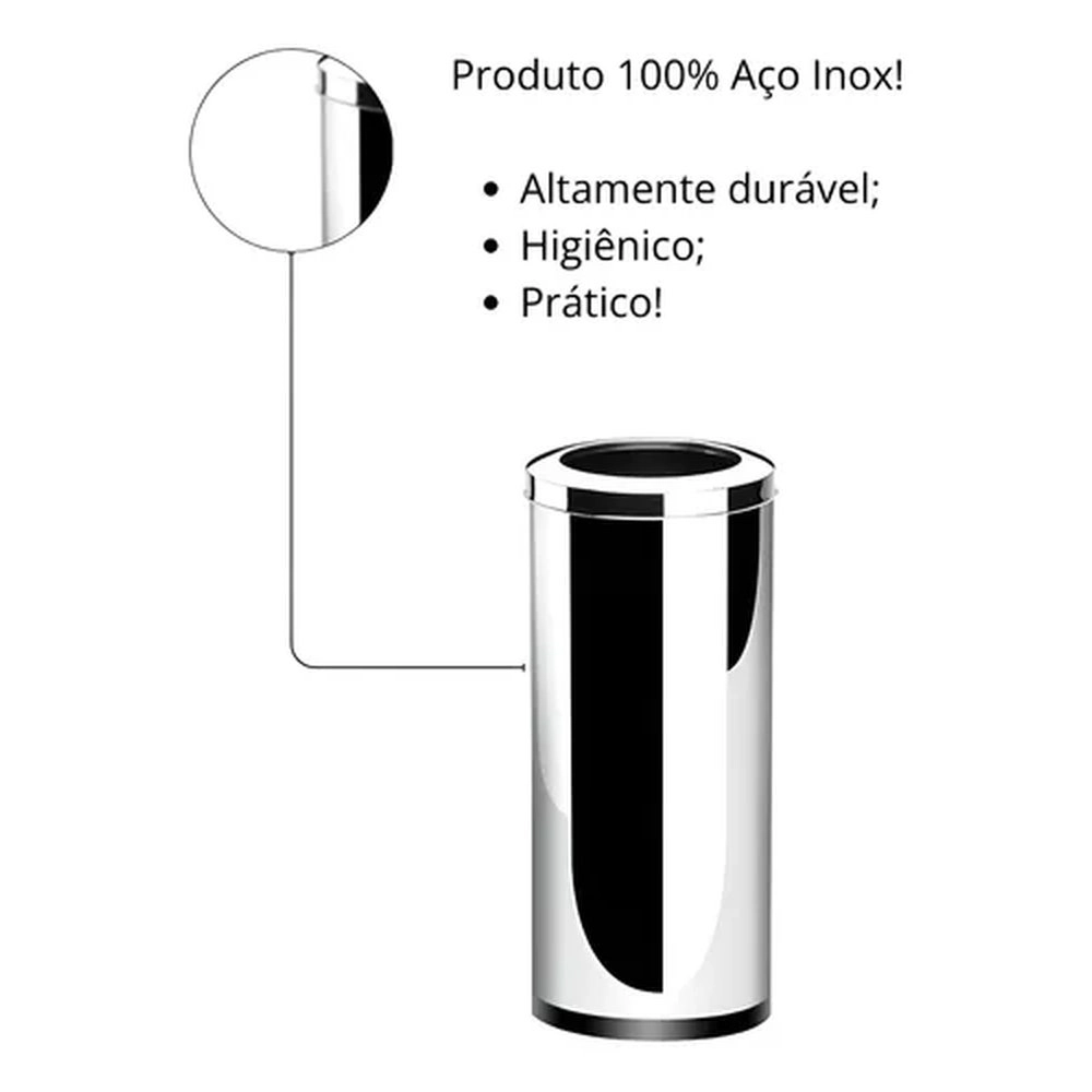 Lixeira Com Aro Brinox Decorline 28 Litros Lixeira Com Aro Brinox Decorline 28 Litros