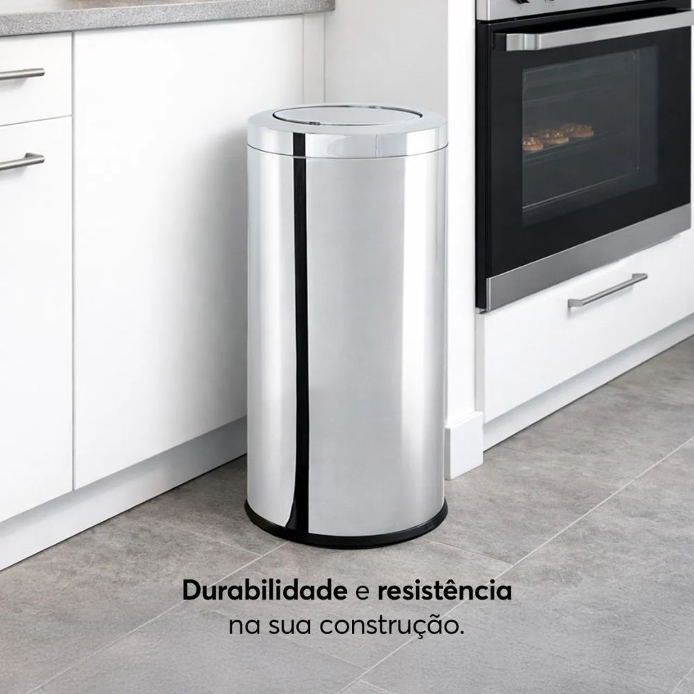 Lixeira Com Tampa Basculante Brinox Decorline 40,5 Litros Lixeira Com Tampa Basculante Brinox Decorline 40,5 Litros