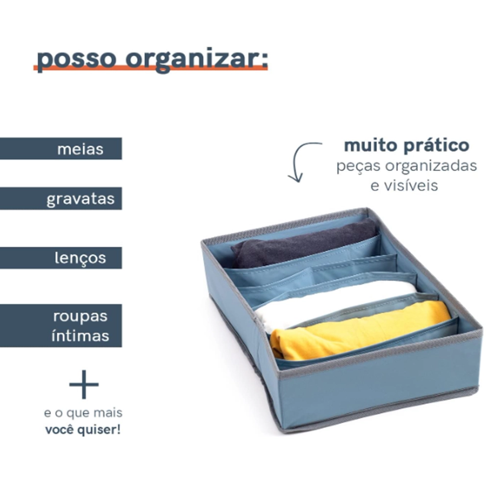 Organizador 6 Divisórias Dobrável Oikos Organizador 6 Divisórias Dobrável Oikos
