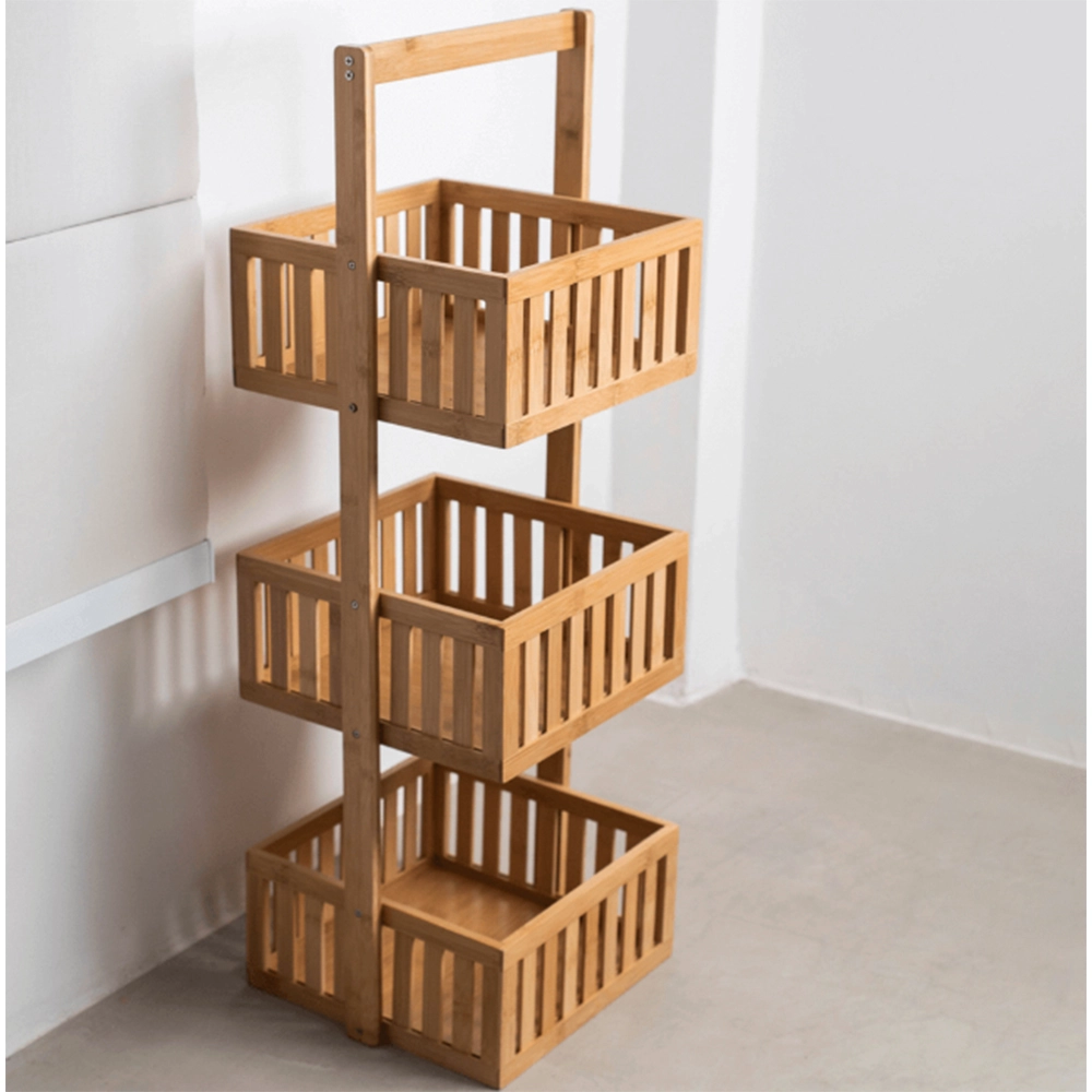 Organizador Multiuso 3 Andares Ripado Oikos Bambu 82,6 Cm Organizador Multiuso 3 Andares Ripado Oikos Bambu 82,6 Cm