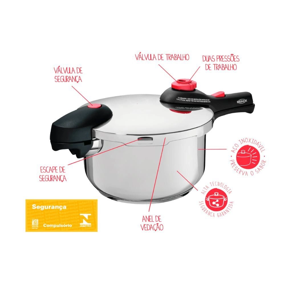 Panela de Pressao Brinox Supra 4,5 Litros