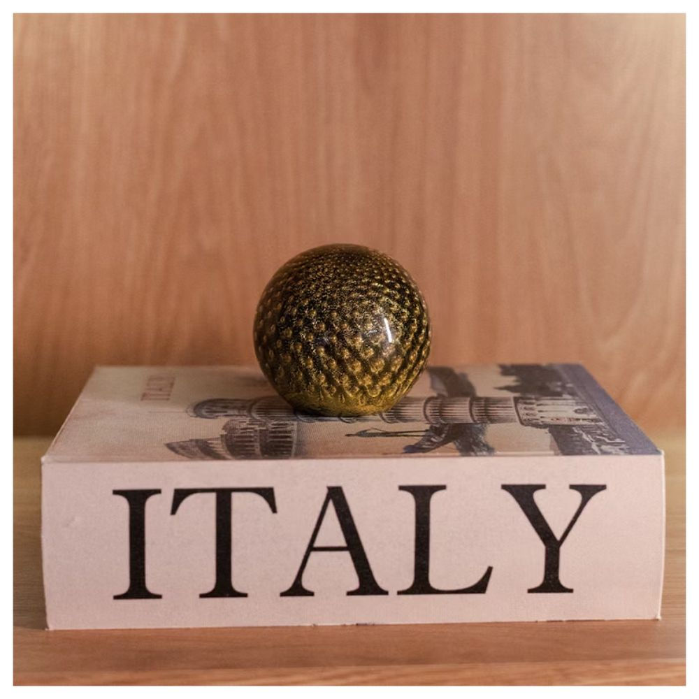 Peso Decorativo Bola G C/ Ouro Cristal Ca D’oro 9 Cm