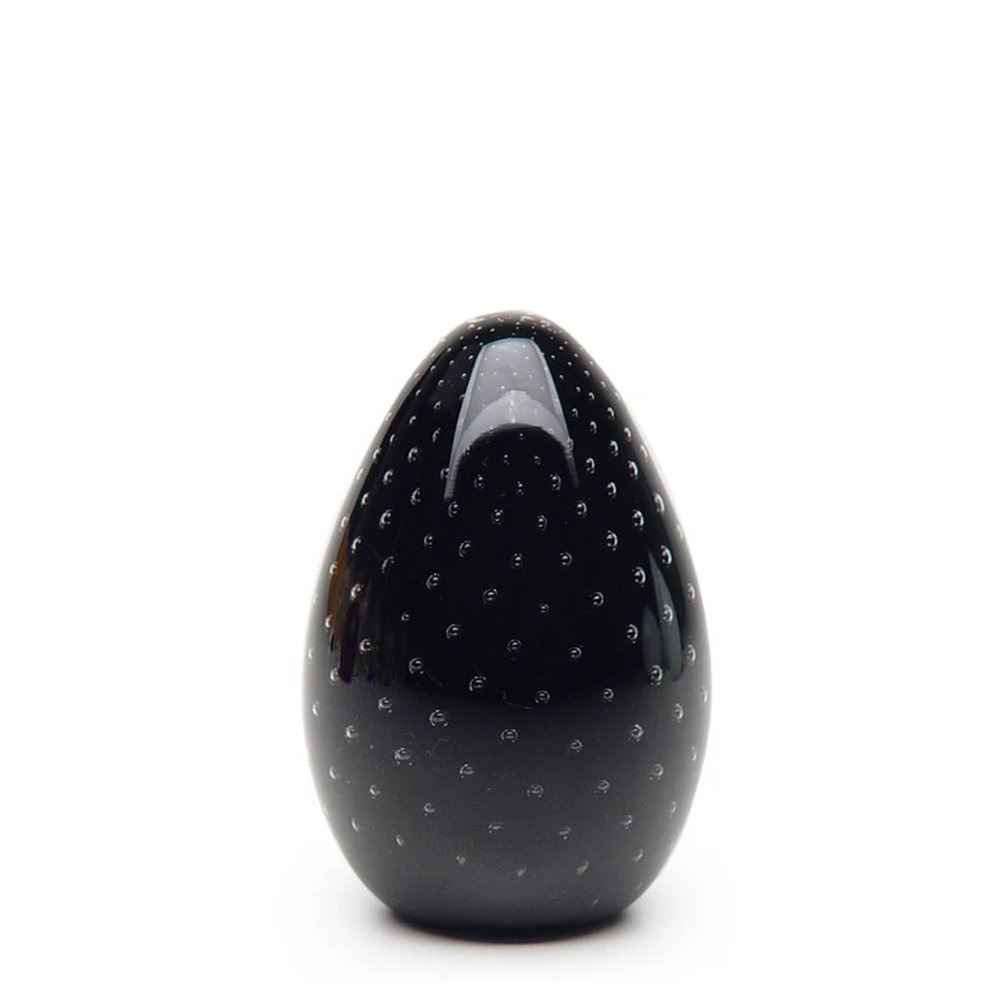 Peso Tela Oval Grande Cristais Ca D'oro Preto Leitoso 11 X 8 Cm