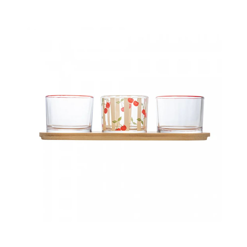 Petisqueira C/ 3 Pecas Com Bambu Lyor Cherry 24 Cm Petisqueira C/ 3 Pecas Com Bambu Lyor Cherry 24 Cm