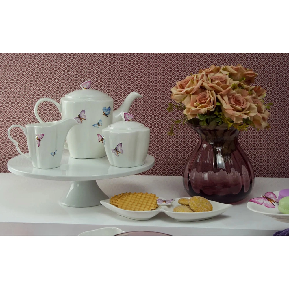 Petisqueira de Porcelana Borboletas 27,5 Cm - Wolff Petisqueira de Porcelana Borboletas 27,5 Cm - Wolff