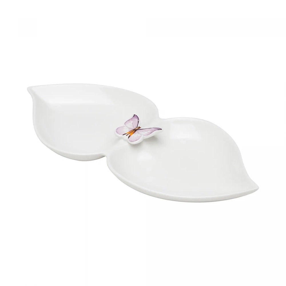 Petisqueira de Porcelana Borboletas 27,5 Cm - Wolff Petisqueira de Porcelana Borboletas 27,5 Cm - Wolff