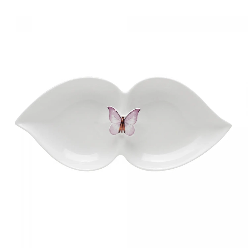 Petisqueira de Porcelana Borboletas 27,5 Cm - Wolff Petisqueira de Porcelana Borboletas 27,5 Cm - Wolff