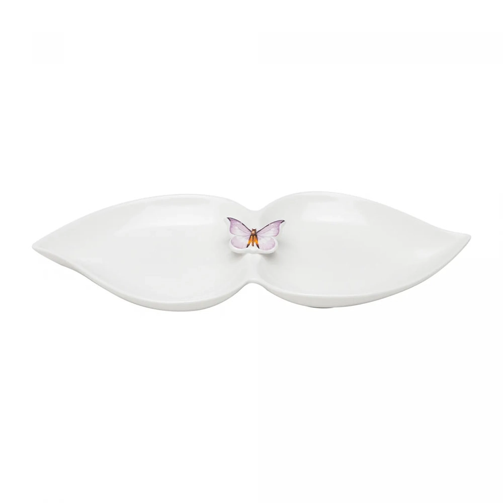Petisqueira de Porcelana Borboletas 27,5 Cm - Wolff Petisqueira de Porcelana Borboletas 27,5 Cm - Wolff