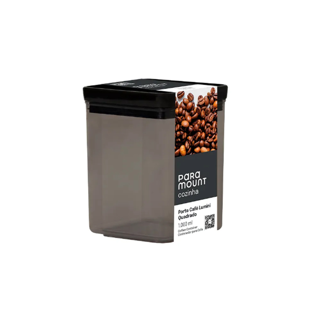 Porta Café Quadrado Paramount Lumini 1 Litro Porta Café Quadrado Paramount Lumini 1 Litro