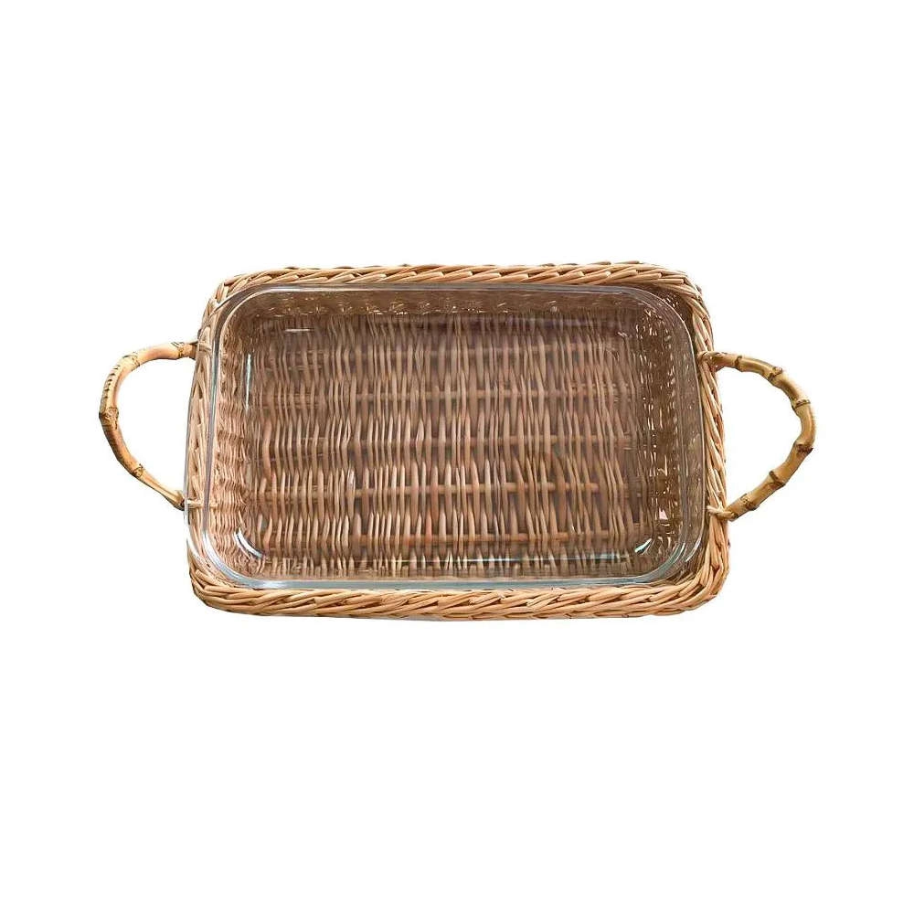 Porta Pirex Com Alca Sonia Pierry 37 X 24 X 8 Cm Porta Pirex Com Alca Sonia Pierry 37 X 24 X 8 Cm