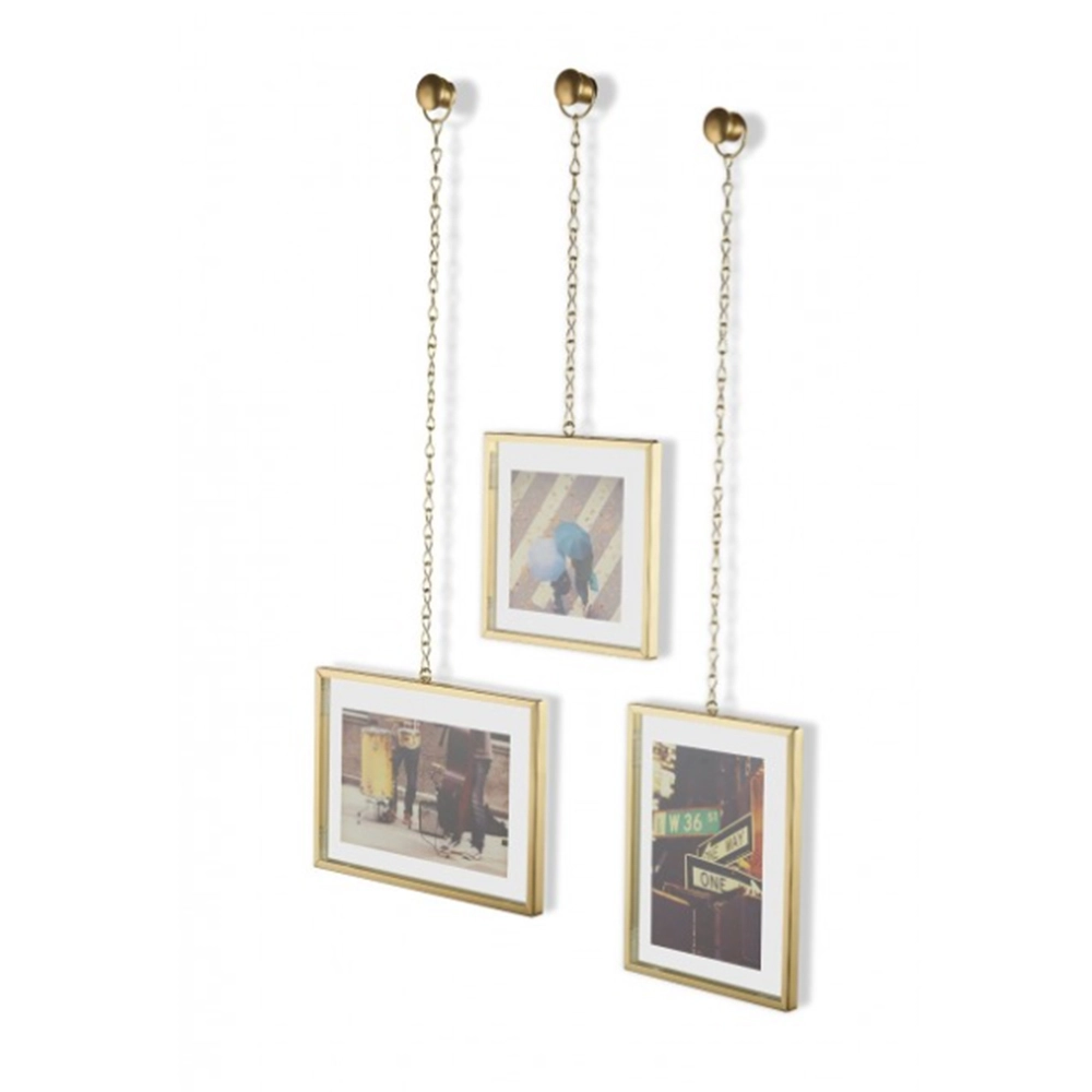 Porta Retrato de Parede Umbra Fotochain 20 X 25 Cm - 3 Peças Porta Retrato de Parede Umbra Fotochain 20 X 25 Cm - 3 Peças