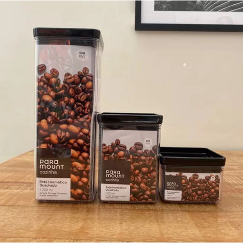 Pote Hermético Quadrado Paramount Lumini 1 Litro Pote Hermético Quadrado Paramount Lumini 1 Litro