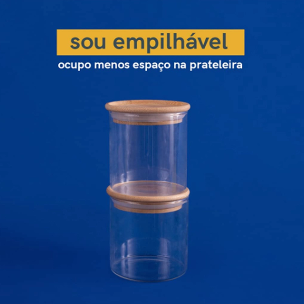 Pote Para Mantimentos Empilhável Redondo Com Tampa Oikos Bambu 400 Ml Pote Para Mantimentos Empilhável Redondo Com Tampa Oikos Bambu 400 Ml