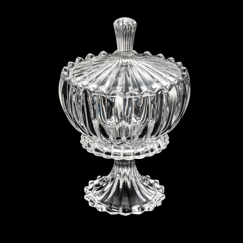 Potiche Decorativo Cristal Com Pe Geneva 16,5 X 24,5 Cm - Wolff