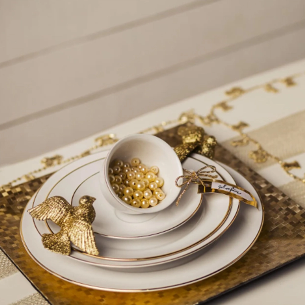 Prato Fundo Tramontina Elisa Friso Dourado 23 Cm