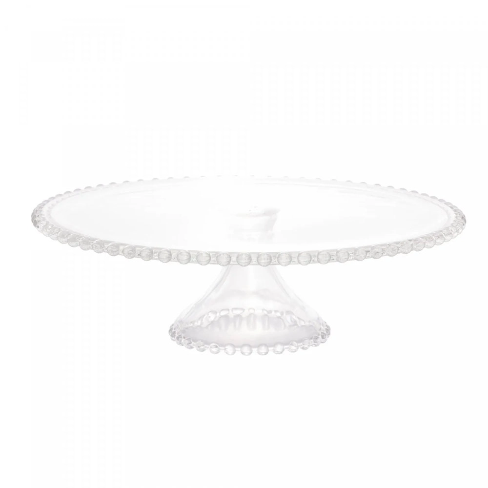 Prato Para Bolo Com Pe Wolff Pearl 31 X 11 Cm Prato Para Bolo Com Pe Wolff Pearl 31 X 11 Cm