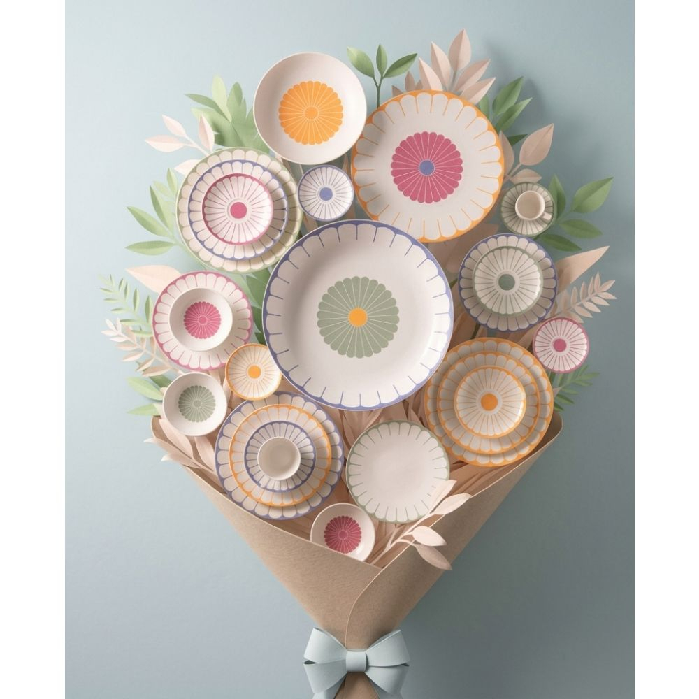 Prato Para Massa Villeroy e Boch Fleur Verde 24 Cm Prato Para Massa Villeroy e Boch Fleur Verde 24 Cm