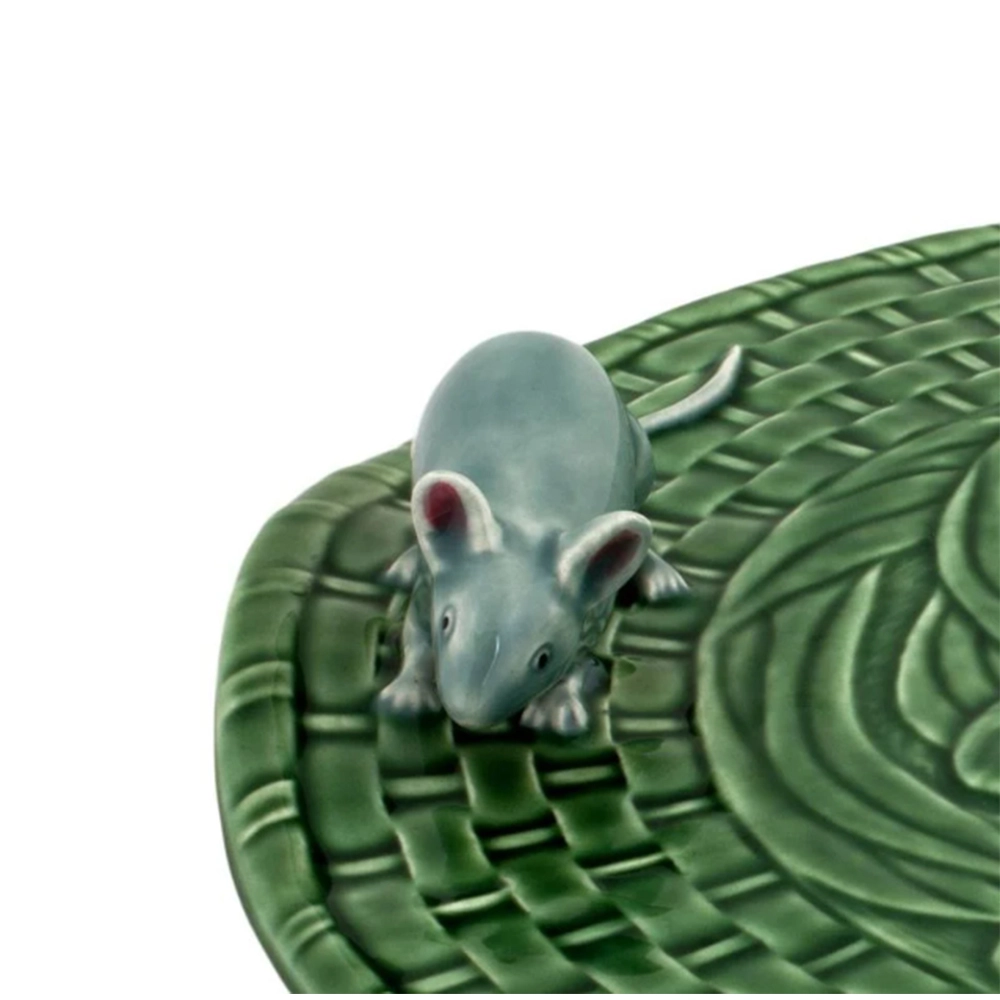 Prato Para Queijo Lírios Com Ratos Bordallo Pinheiro 5 X 31,5 Cm