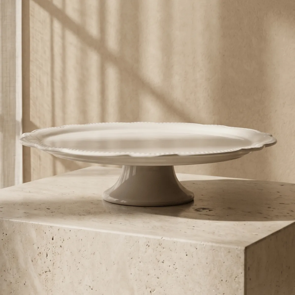 Prato P/bolo C/pe Lacet 33cm Branco Prato P/bolo C/pe Lacet 33cm Branco