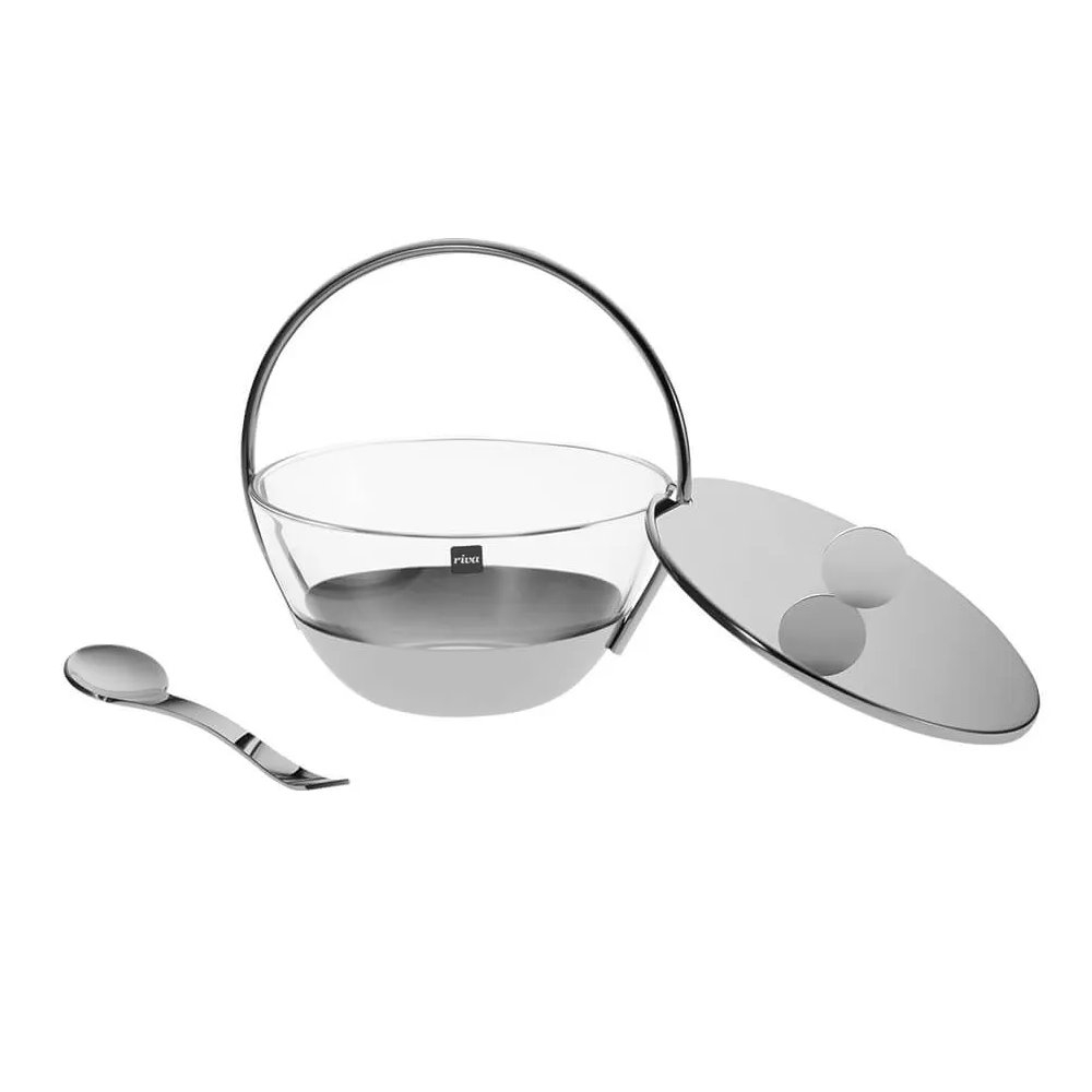 Queijeira Com Colher Riva Milena Aco Inox Queijeira Com Colher Riva Milena Aco Inox