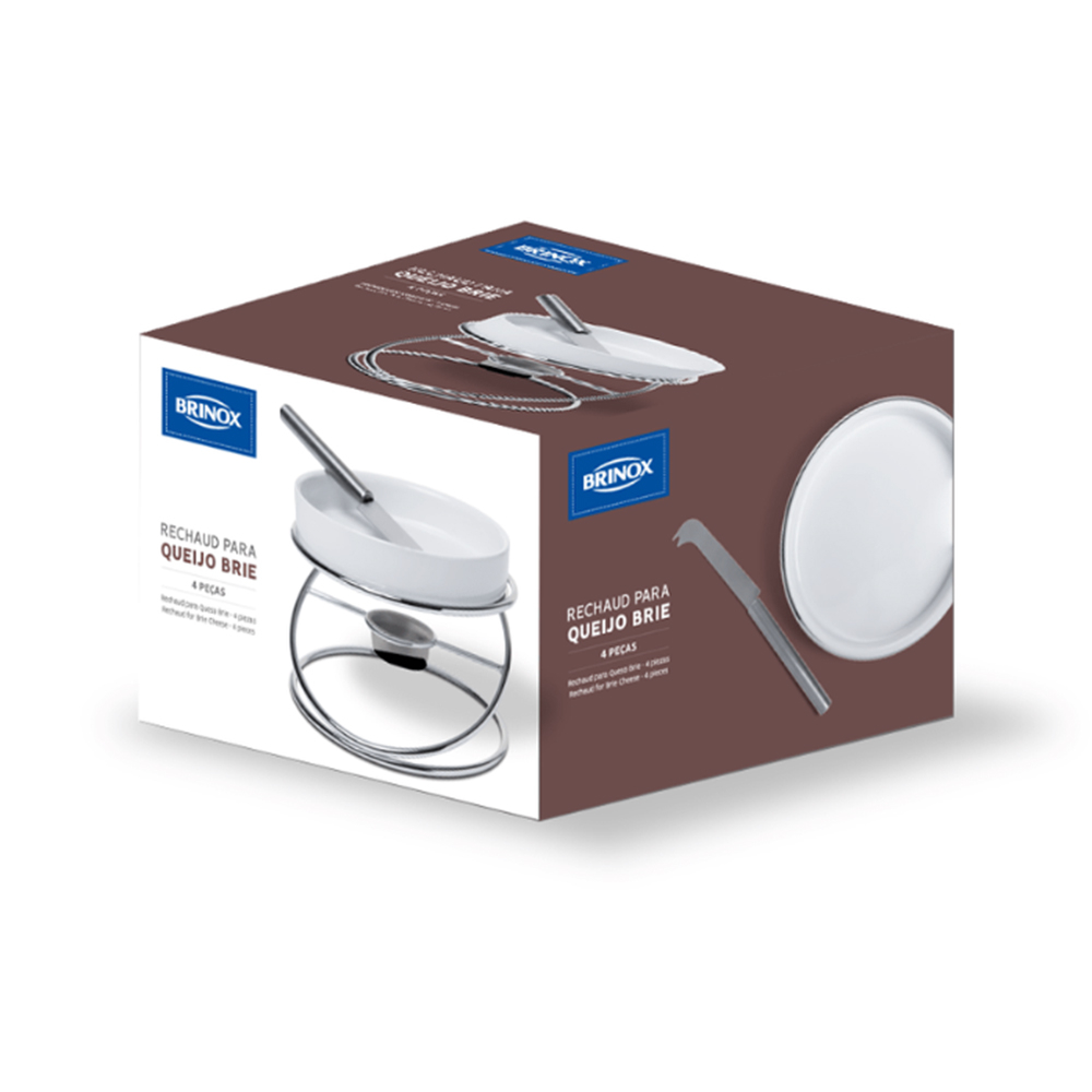Rechaud Para Queijo Brie Brinox Fondue e Petiscos - 4 Peças