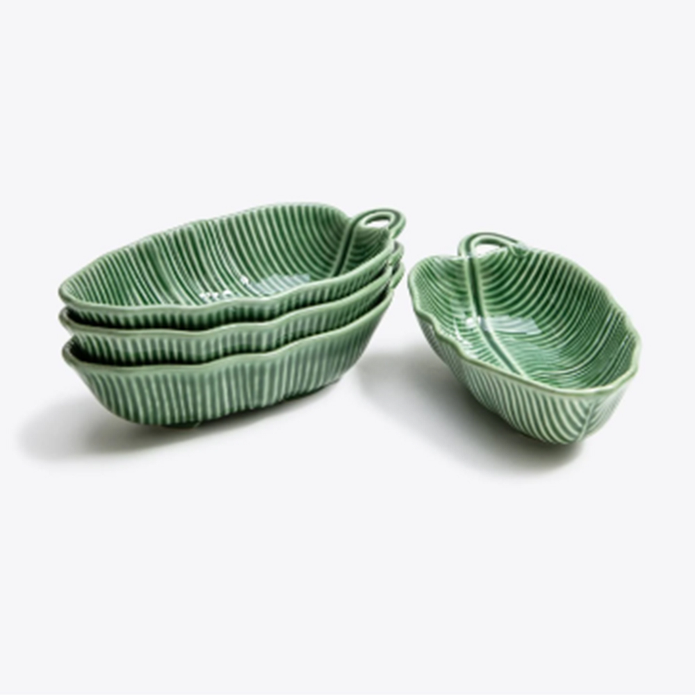 Saladeira Bordallo Pinheiro Folha de Bananeira 21 Cm