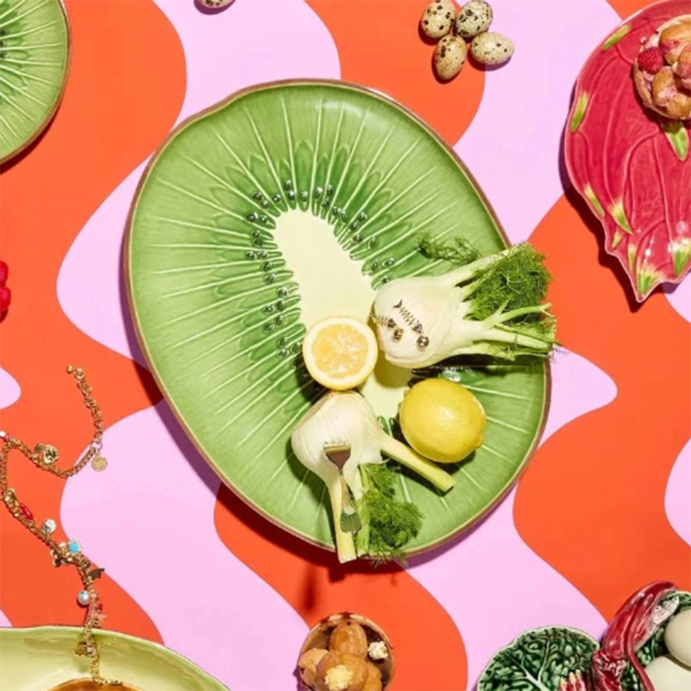 Travessa Bordallo Pinheiro Kiwi 3,5 X 40,2 Cm Travessa Bordallo Pinheiro Kiwi 3,5 X 40,2 Cm