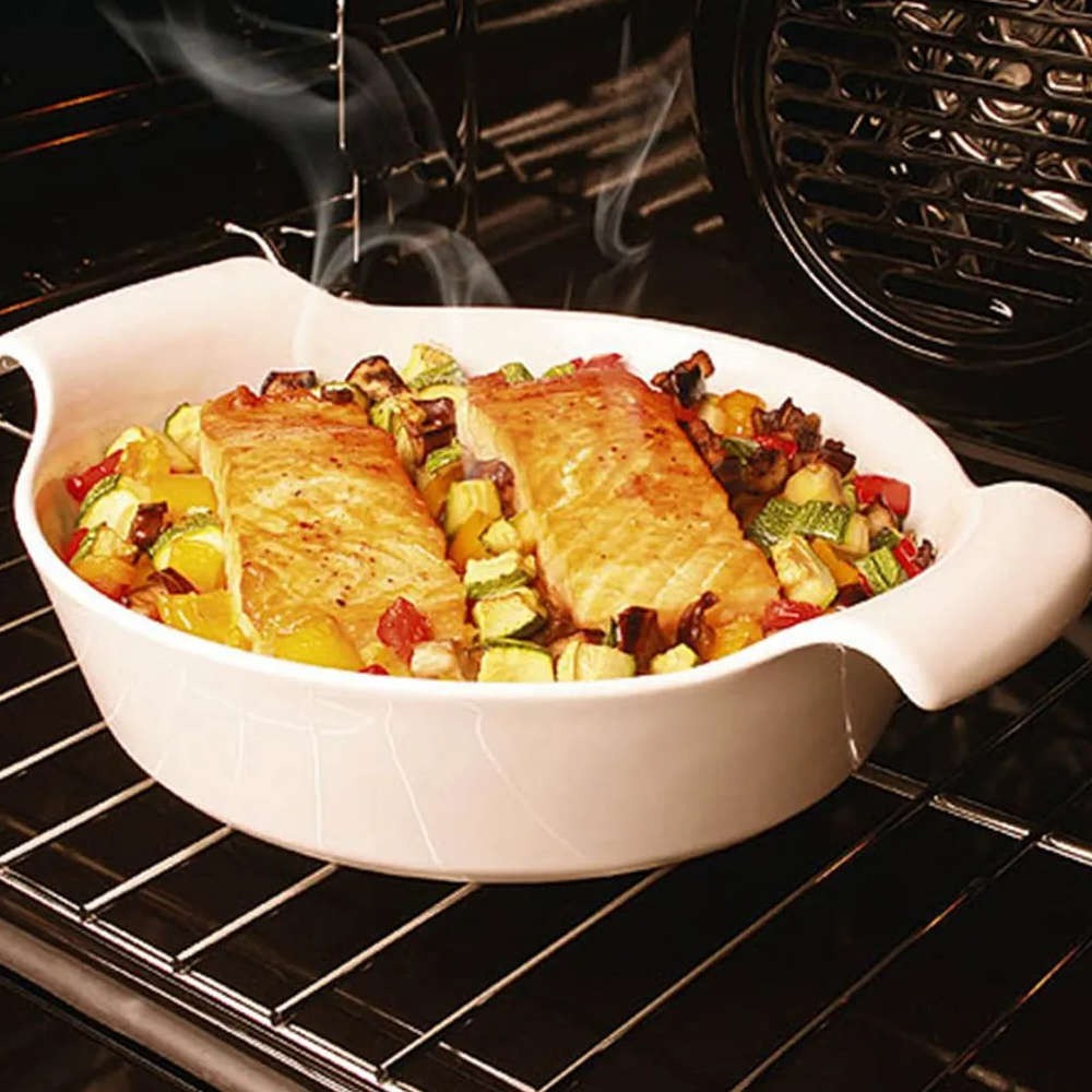 Travessa Refrataria Redonda Oxford Cookware Branca 32 X 8 Cm