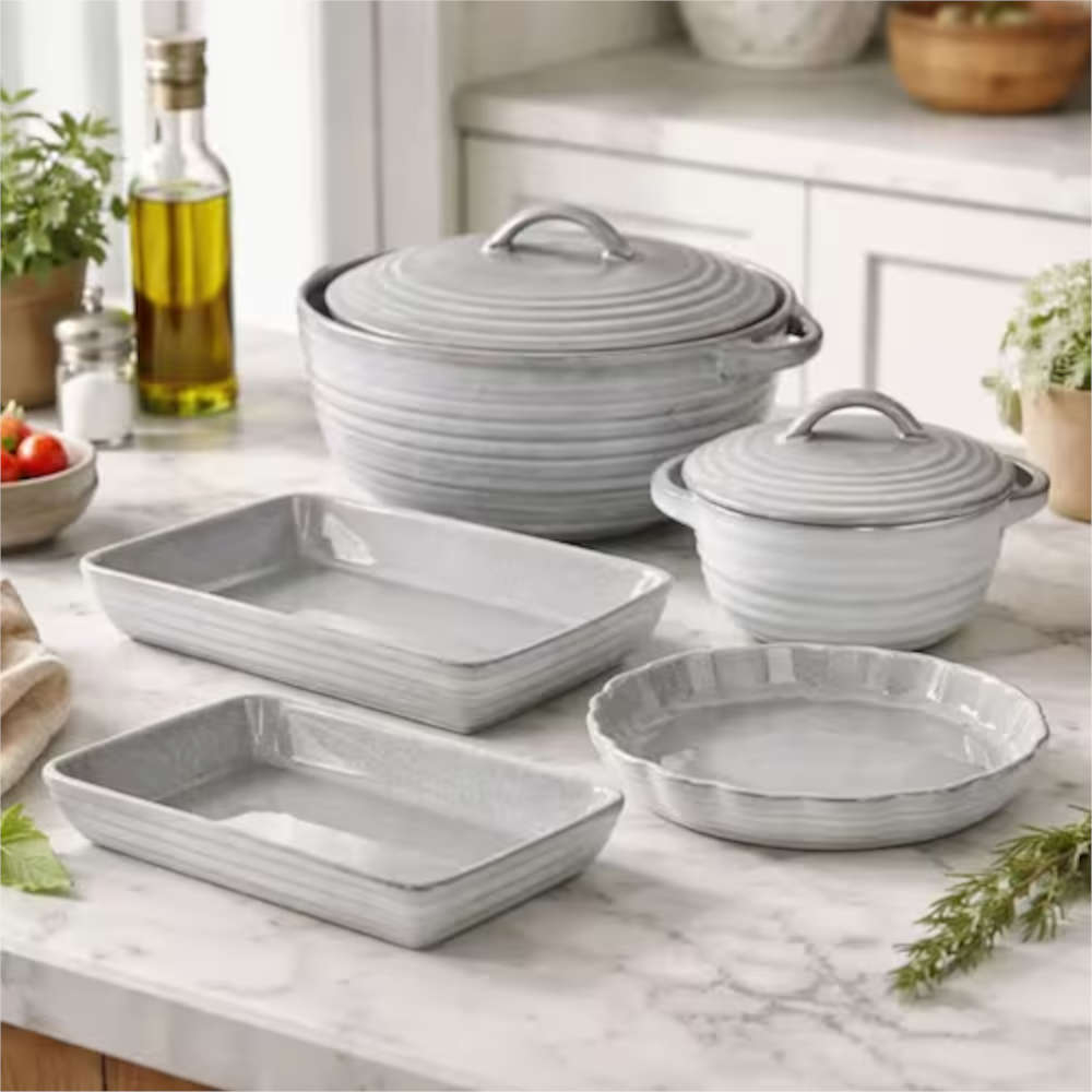 Travessa Retangular 4,2 L Jade Cinza L' Hermitage