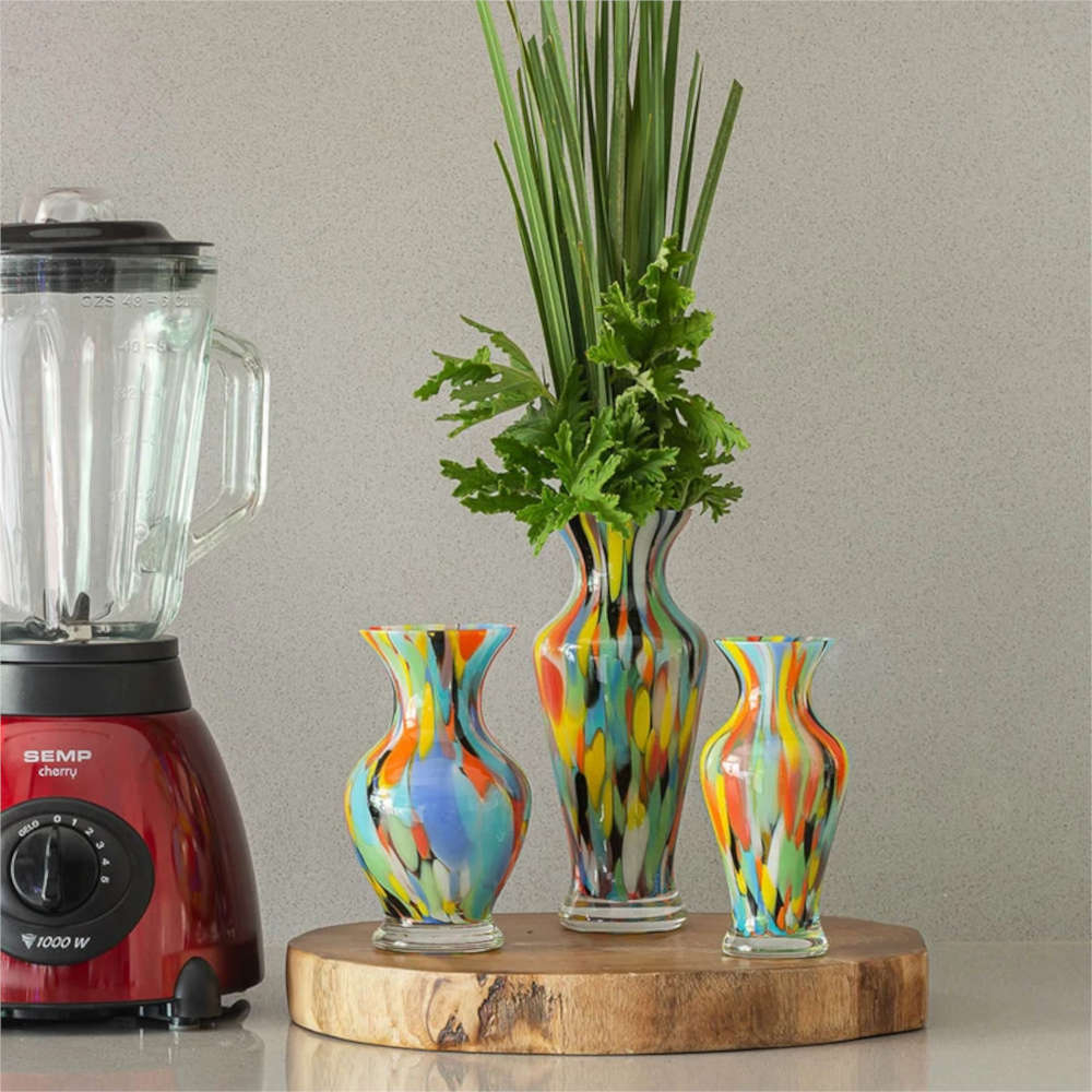 Vasinho 78 Cristais Cá D'oro Multicor 15 Cm