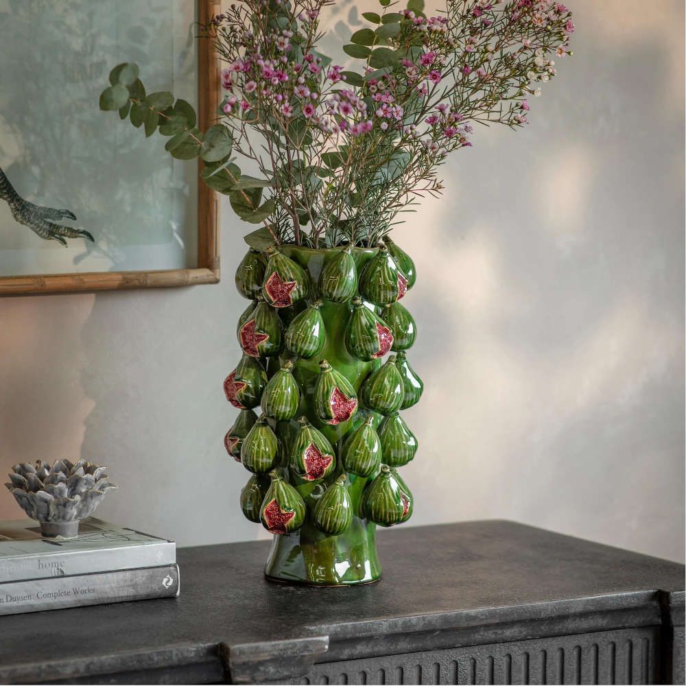 Vaso Alto Figo Verde Carmen Stephens 38 Cm